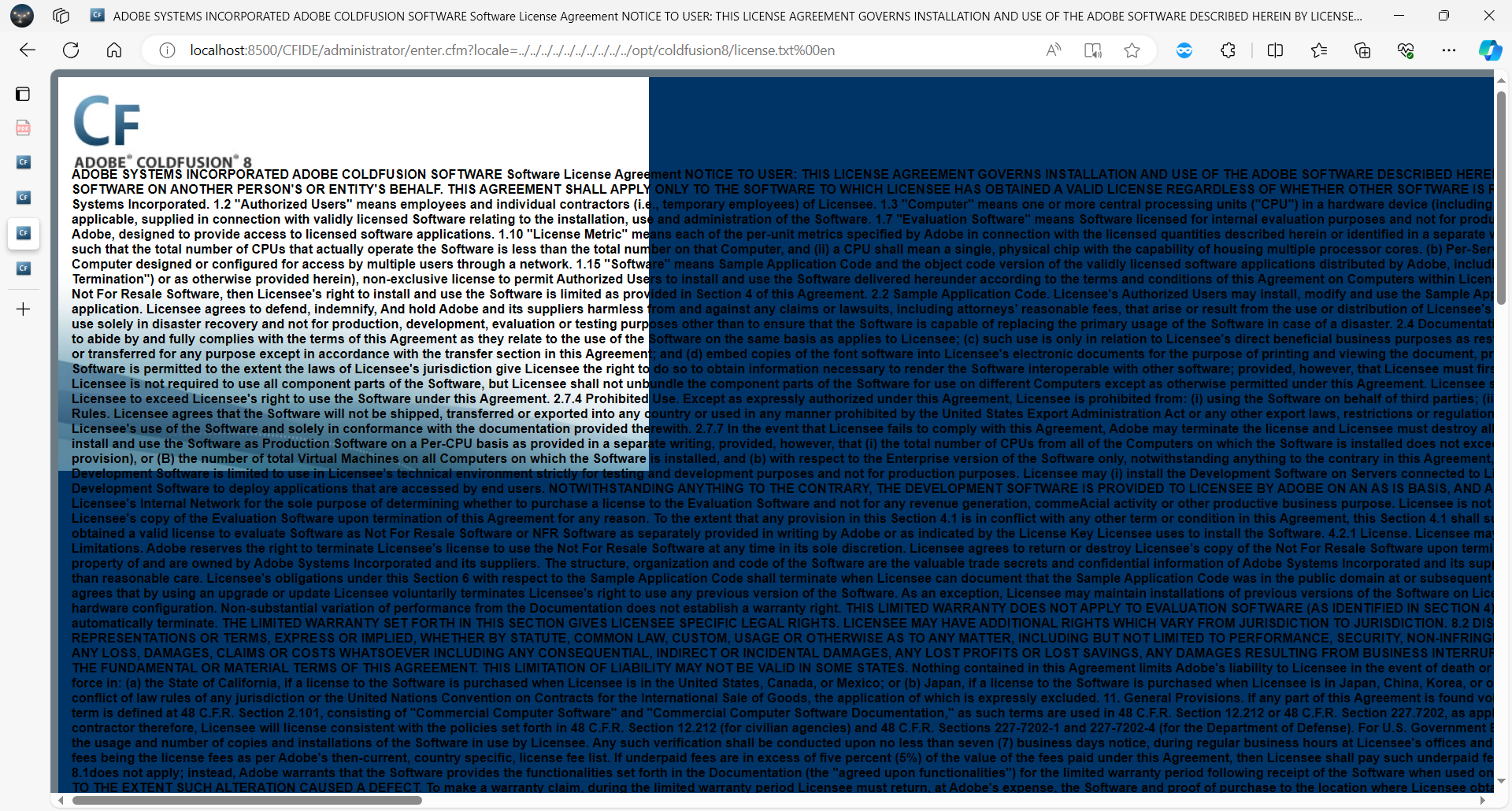 Adobe ColdFusion - /etc/passwd