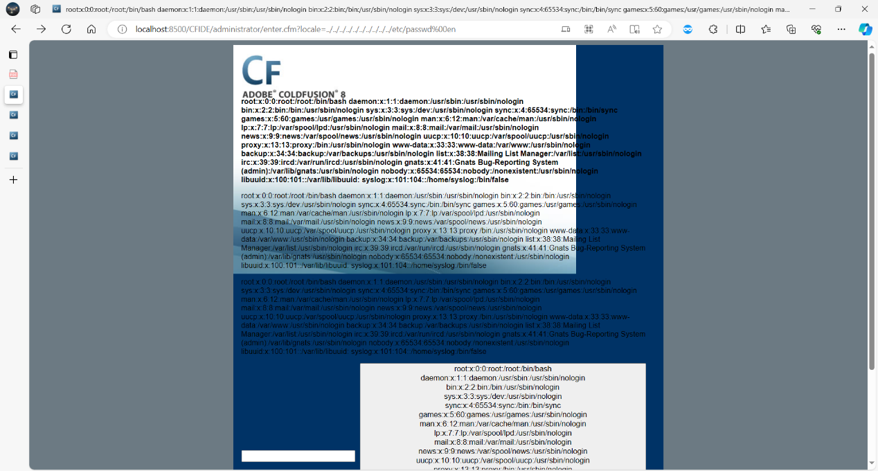 Adobe ColdFusion - /opt/coldfusion8/license.txt